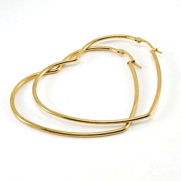 316L Stainless Steel Women's Earrings Electroplated Polished Round Wire Heart Style