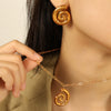 316L Stainless Steel Women's Earrings Necklace Suit Fashion Jewelry With Electroplating