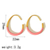 Titanium Steel Women's Earrings With Geometric Style And Oil Dropping Design
