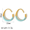 Titanium Steel Women's Earrings With Geometric Style And Oil Dropping Design