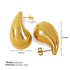 316L Stainless Steel Women's Earrings With Love Bell And Water Drop Pattern Electroplating Design High Sense Style