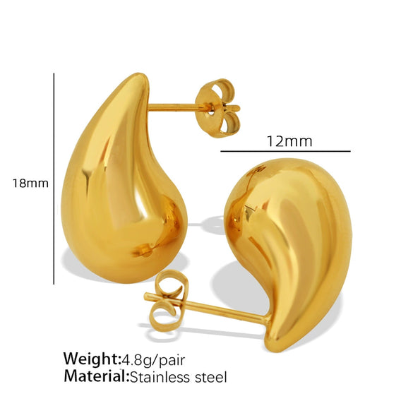 316L Stainless Steel Women's Earrings With Love Bell And Water Drop Pattern Electroplating Design High Sense Style