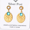 Titanium Steel Women's Earrings With Natural Stone Fanshaped Electroplated Cartoon Character Geometric Animal And Zodiac Patterns