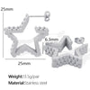 316L Stainless Steel Women's Earrings With Square Triangle Star Geometric Ushape Joker Style Electroplated
