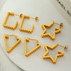 316L Stainless Steel Women's Earrings With Square Triangle Star Geometric Ushape Joker Style Electroplated
