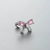 Titanium Steel Women's Earrings With Zirconia Bow And Drop Shape Design