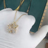 Titanium Steel Women's Elegant Fashion Donut Zircon Double Butterfly Pendant O Chain Necklace With Mixed Gemstone Inlay And Electroplating Bow Tie And Geometric Pattern