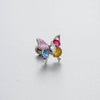 Titanium Steel Women's Fairy Style Screw Ear Nail With Zircon Butterfly And Love Flower Design