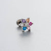 Titanium Steel Women's Fairy Style Screw Ear Nail With Zircon Butterfly And Love Flower Design