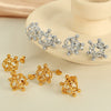 316L Stainless Steel Women's Fashion Geometric Hollow Ball Welding Electroplated Earrings