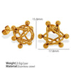 316L Stainless Steel Women's Fashion Geometric Hollow Ball Welding Electroplated Earrings