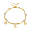 Titanium Steel Women's Fashion Light Luxury Life Tree Crystal Beaded Anklet