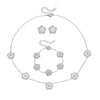 Titanium Steel Women's Five Leaf Clover Jewelry Set With Necklace Earrings And Bracelet