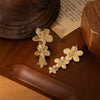 Titanium Steel Women's Flower Pendant Earrings Electroplated Simple Design