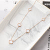 Titanium Steel Women's Fourleaf Clover Flower Pattern Electroplated Necklace