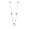 Titanium Steel Women's Fourleaf Clover Flower Pattern Electroplated Necklace