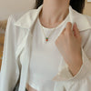 Titanium Steel Women's Fruit Food Style Geometric Carrot Pendant Necklace With Mixed Gem Inlay And Diamond Design And Cross Chain