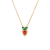 Titanium Steel Women's Fruit Food Style Geometric Carrot Pendant Necklace With Mixed Gem Inlay And Diamond Design And Cross Chain