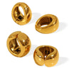 316L Stainless Steel Women's Geometric Arc Earring Ear Clip 18K Gold Plated