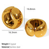 316L Stainless Steel Women's Geometric Arc Earring Ear Clip 18K Gold Plated