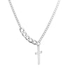Titanium Steel Women's Geometric Cross Mirror Polished Necklace