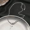 Titanium Steel Women's Geometric Cross Mirror Polished Necklace