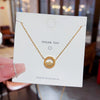 Titanium Steel Women's Geometric Doublering Pendant Necklace With Electroplating And Mixed Gemstone Setting