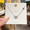 Titanium Steel Women's Geometric Doublering Pendant Necklace With Electroplating And Mixed Gemstone Setting