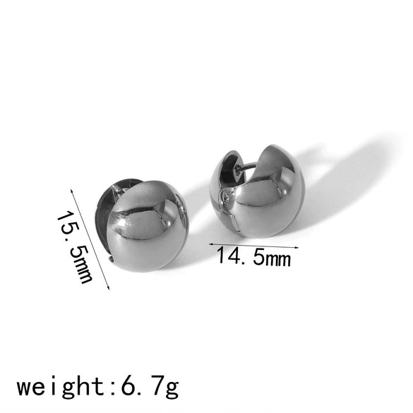 Titanium Steel Women's Geometric Electroplated Ball Earrings
