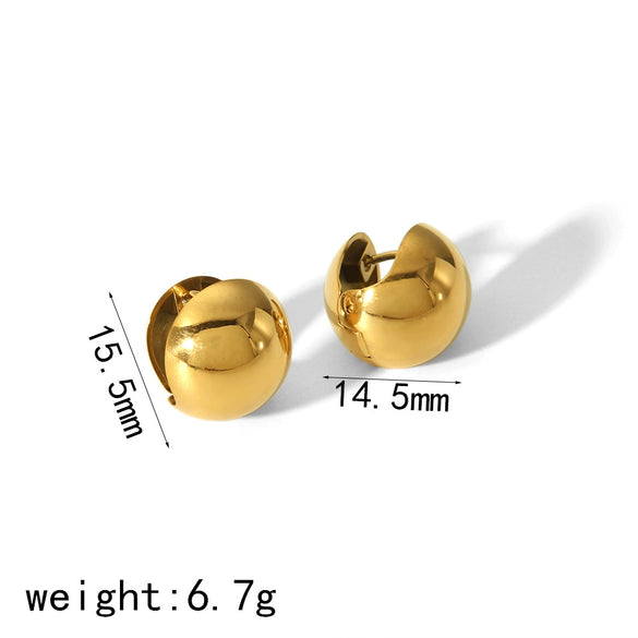Titanium Steel Women's Geometric Electroplated Ball Earrings