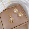 Titanium Steel Women's Geometric Light Luxury Electroplating Necklace Earrings Set