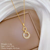 Titanium Steel Women's Geometric Light Luxury Jewelry Set With Electroplating Necklace Earrings Ring Chain