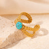 Titanium Steel Women's Geometric Light Luxury Style Electroplated Ring