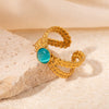 Titanium Steel Women's Geometric Light Luxury Style Electroplated Ring