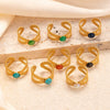 Titanium Steel Women's Geometric Light Luxury Style Electroplated Ring
