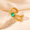Titanium Steel Women's Geometric Light Luxury Style Electroplated Ring