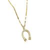 Titanium Steel Women's Geometric Micro Inlay Real Gold Necklace With Diamond Treatment