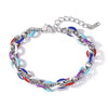 Titanium Steel Women's Geometric Oil Dropping Cuban Chain Bracelet With Electroplating
