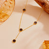 Titanium Steel Women's Geometric Round Square Tassel Necklace
