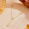 Titanium Steel Women's Geometric Round Square Tassel Necklace
