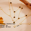 Titanium Steel Women's Geometric Round Square Tassel Necklace