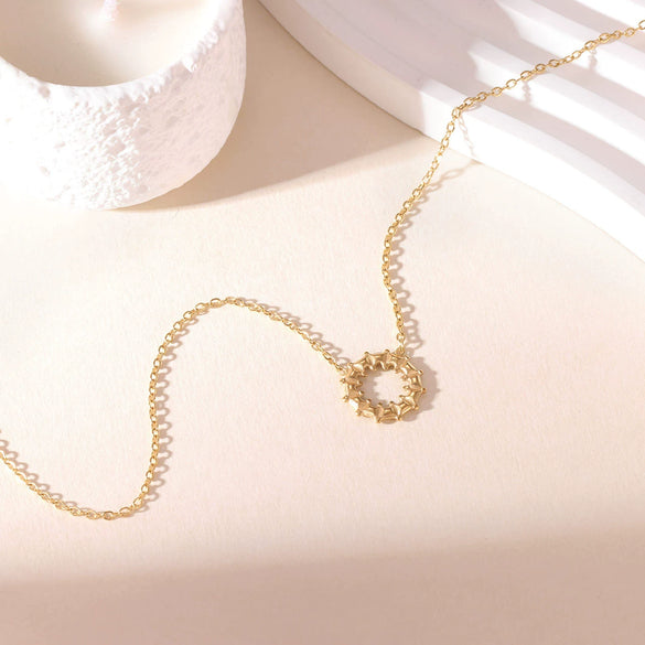 Titanium Steel Women's Geometric Simple Design Electroplated O Word Chain Necklace