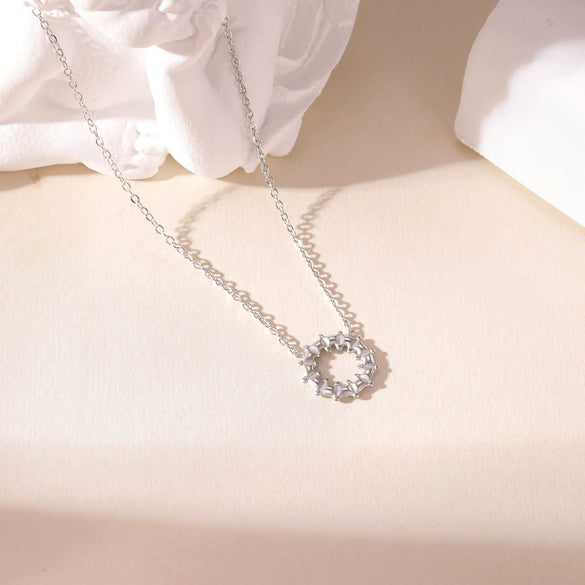 Titanium Steel Women's Geometric Simple Design Electroplated O Word Chain Necklace