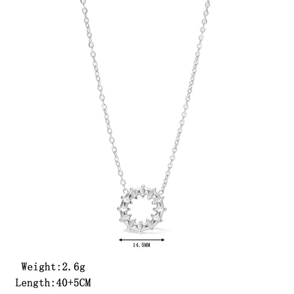 Titanium Steel Women's Geometric Simple Design Electroplated O Word Chain Necklace