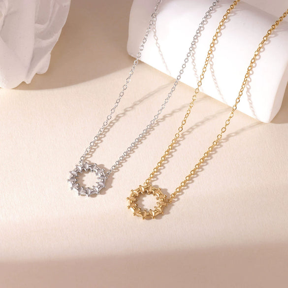 Titanium Steel Women's Geometric Simple Design Electroplated O Word Chain Necklace