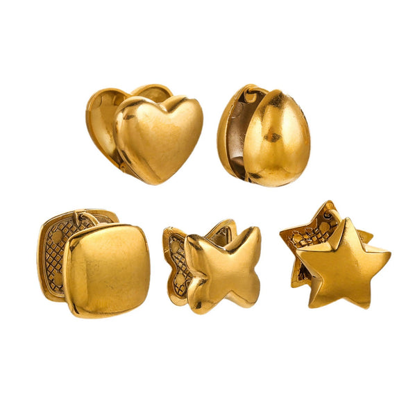 Titanium Steel Women's Geometric Star Glow Ball Earrings With Electroplating