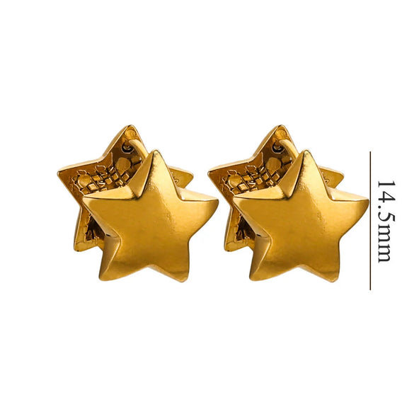 Titanium Steel Women's Geometric Star Glow Ball Earrings With Electroplating