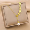 Titanium Steel Women's Geometric Style Electroplated Clavicle Chain Necklace Jewelry