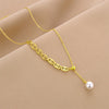 Titanium Steel Women's Geometric Style Electroplated Clavicle Chain Necklace Jewelry
