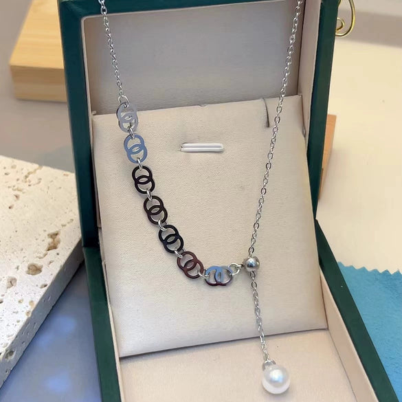 Titanium Steel Women's Geometric Style Electroplated Clavicle Chain Necklace Jewelry